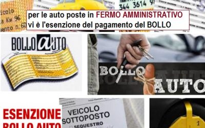 esenzione bollo auto in fermo amministrativo