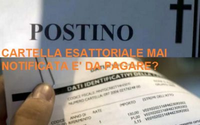 Cartella Ufficio delle Entrate Riscossioni non ricevuta è da pagare?